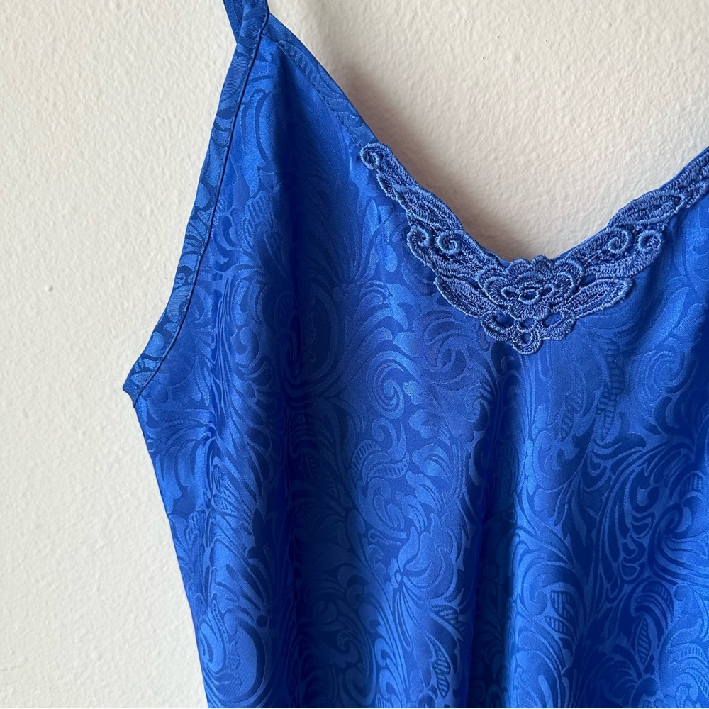 Romantic Moods// 90’s Vintage Slip Dress Floral lace Blue Size S - Picture 3 of 10